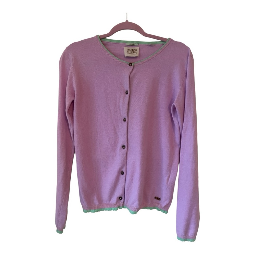 Scotch and Soda Bubblegum Pink Organic Cotton and Wool Cardigan Size 16
